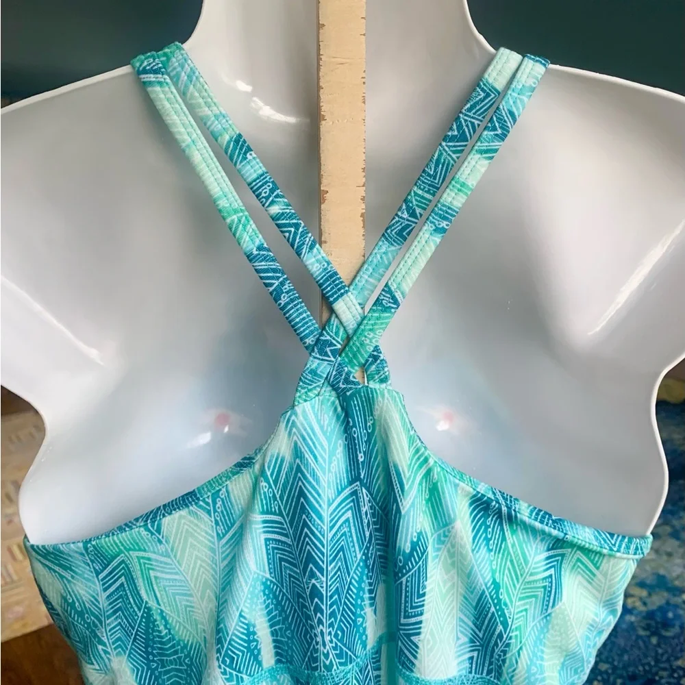 MARMOT Turquoise Strapy Dress with shelf bra, Large. - Picture 4 of 11